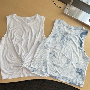 Two Lululemon Cropped Tanks size Small